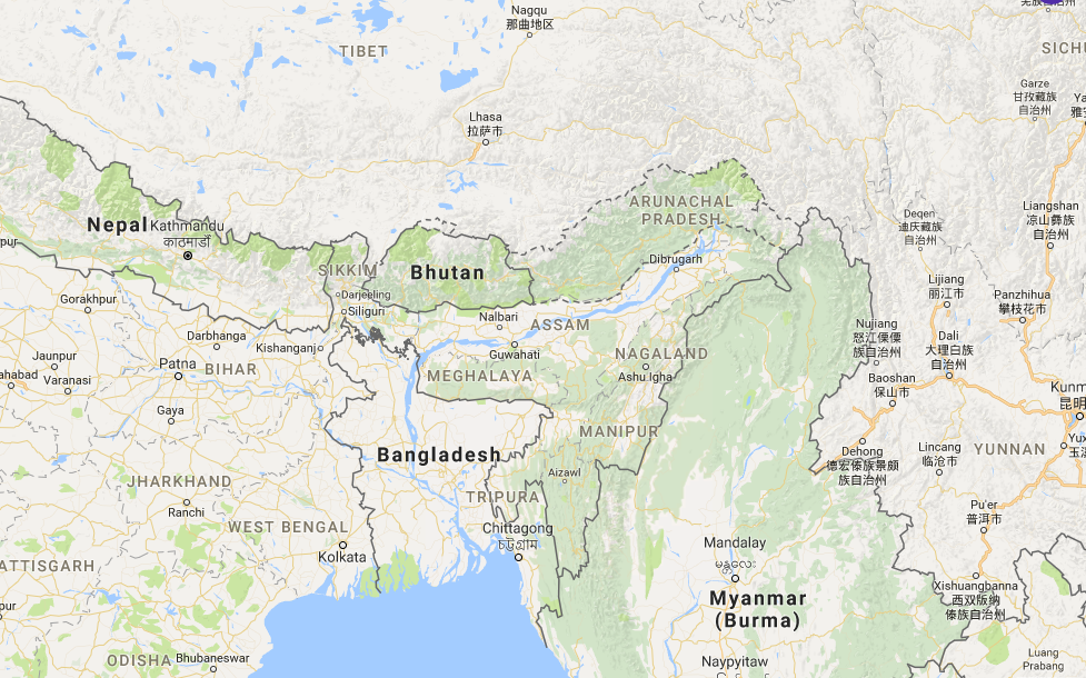 bhutan map